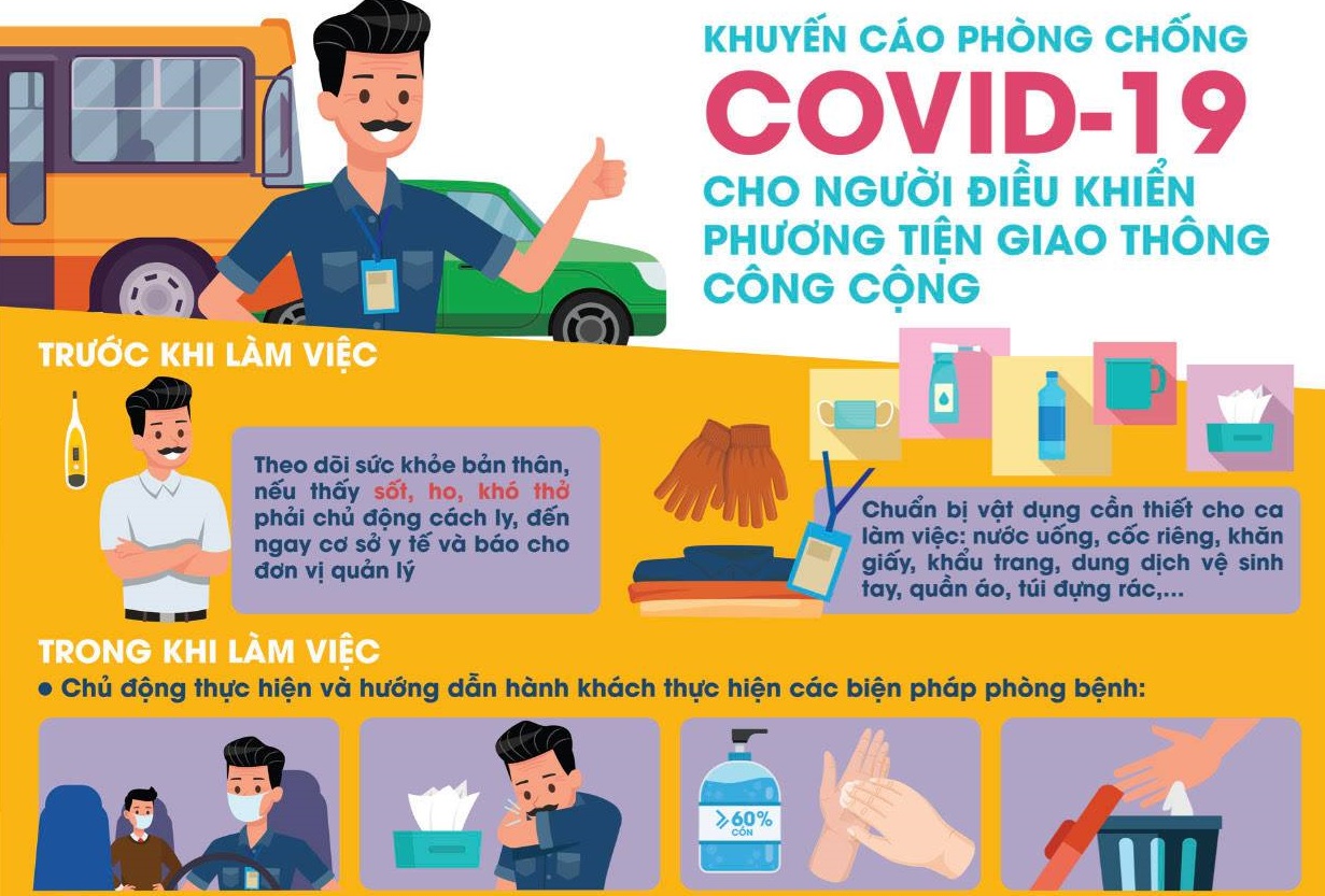 Bộ Y tế ra khuyến cáo phòng COVID-19 cho người điều khiển phương tiện giao thông