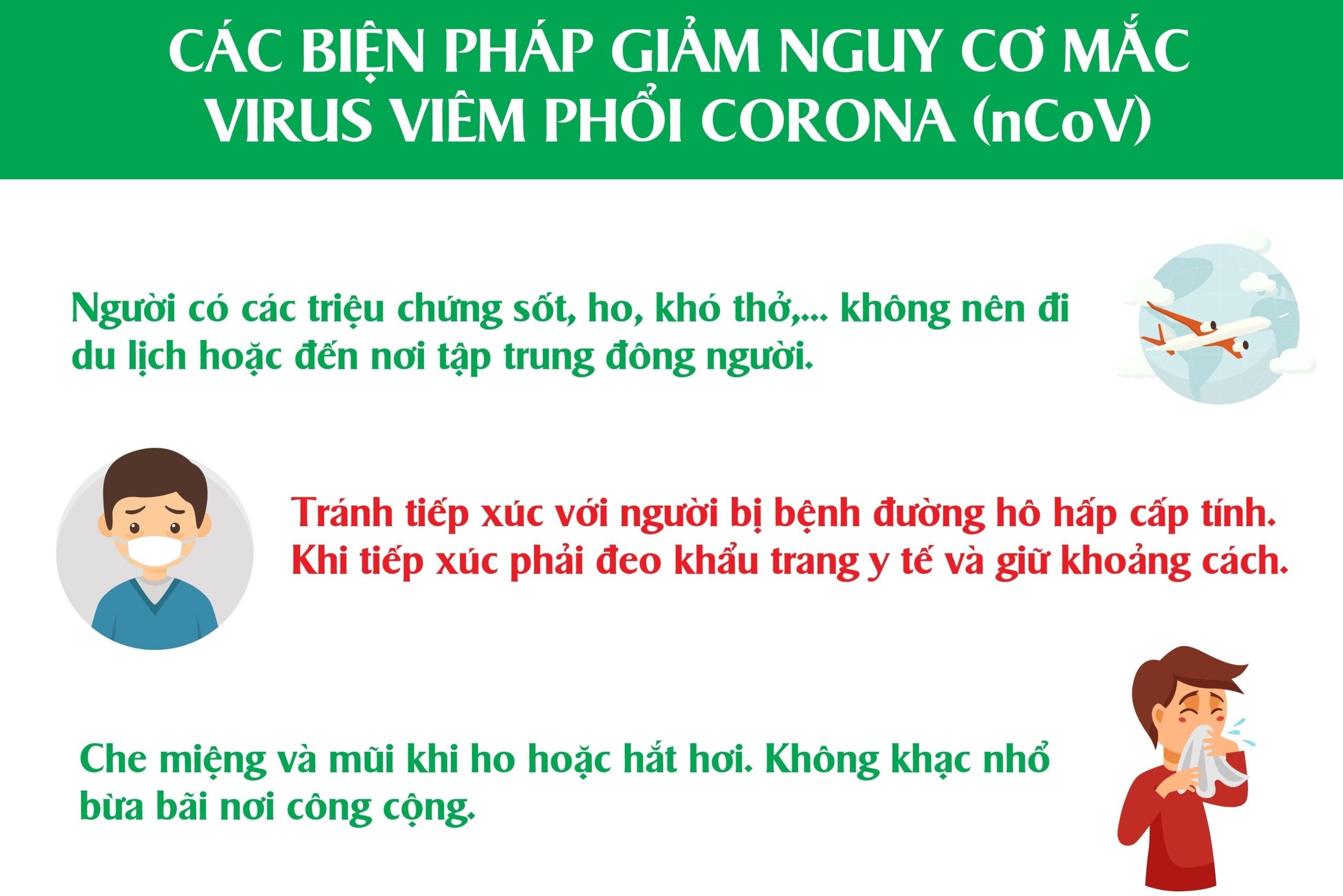 Các biện pháp giảm nguy cơ mắc virus Corona