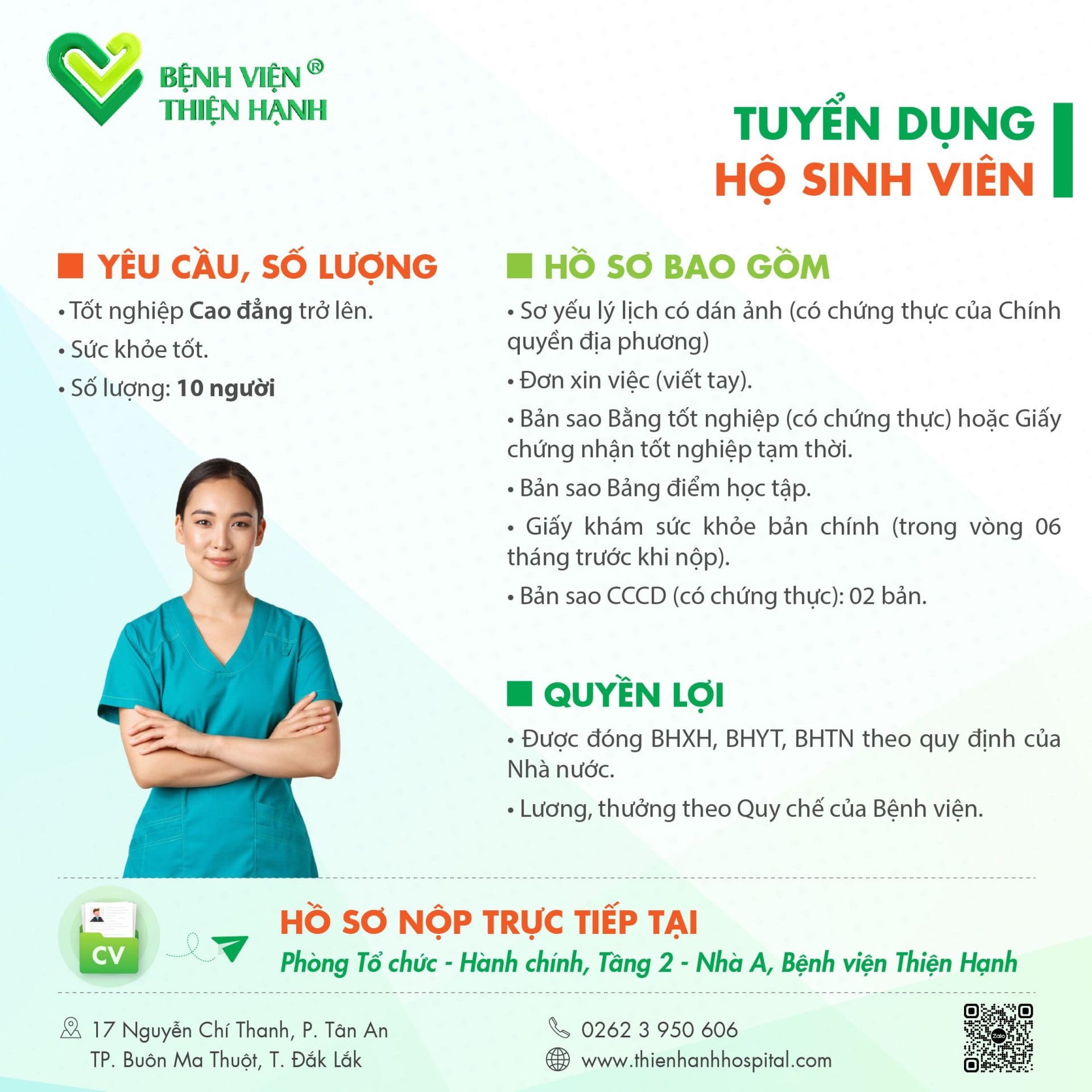 Tuyển Dụng Hộ sinh viên tại Bệnh viện Thiện Hạnh