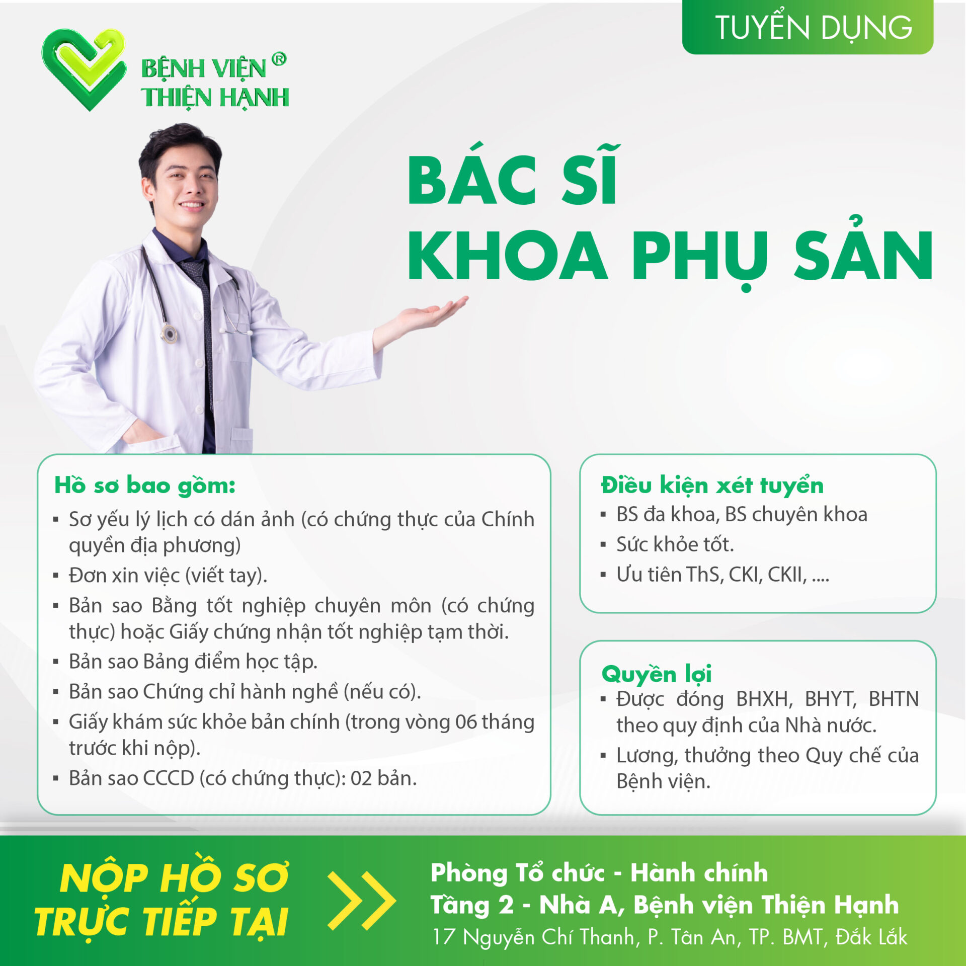 Tuyển dụng vị trí bác sĩ khoa phụ sản