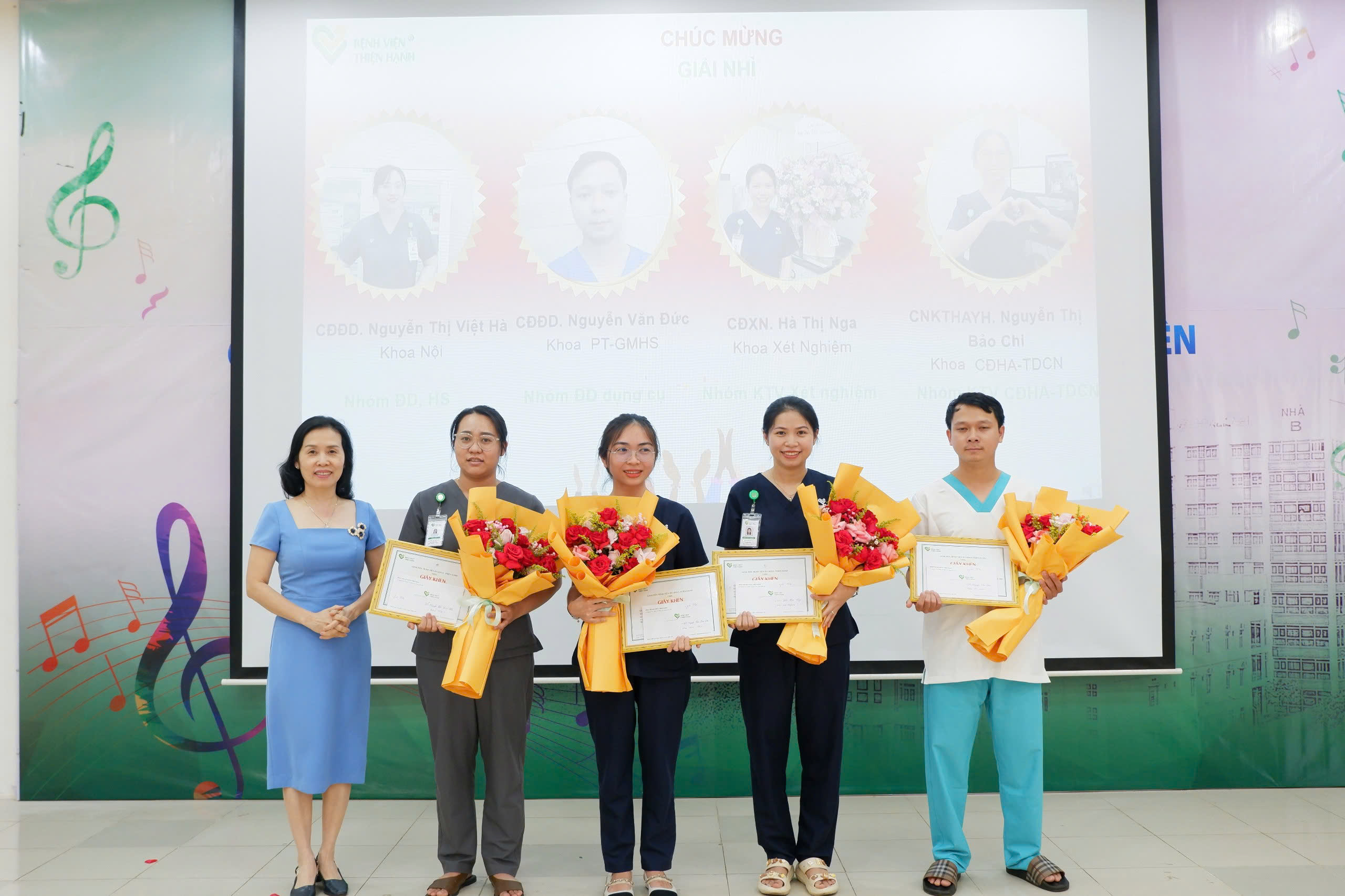 Các thí sinh đạt giải Nhì ở cả 4 nhóm trong cuộc thi tay nghề Điều dưỡng – Hộ sinh – Kỹ thuật viên năm 2024